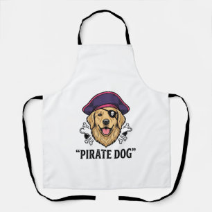 Pirate Dog Vintage Gravure Shirt Ontwerp_1 Schort