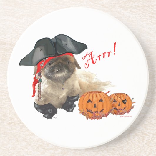 Pirate Doggie Zandsteen Onderzetter (Voorkant)