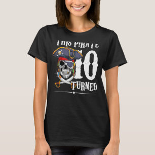 Pirate draaide 10 jaar jongen meisje 10e verjaarda t-shirt