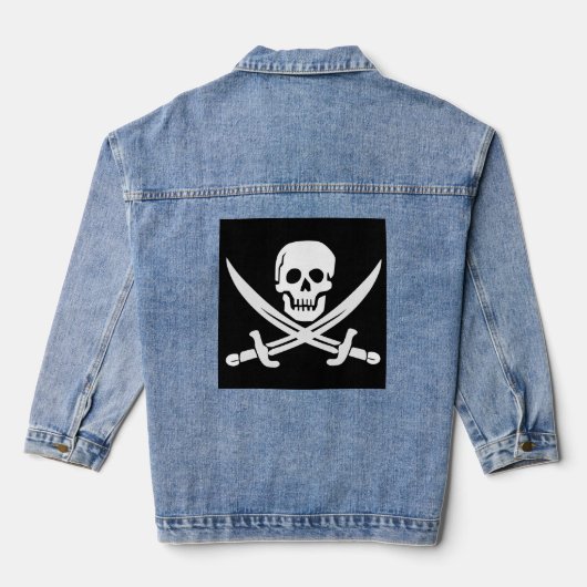 PIRATE DRAPEAU CROSSBONNES DENIM JACKET (Verso)