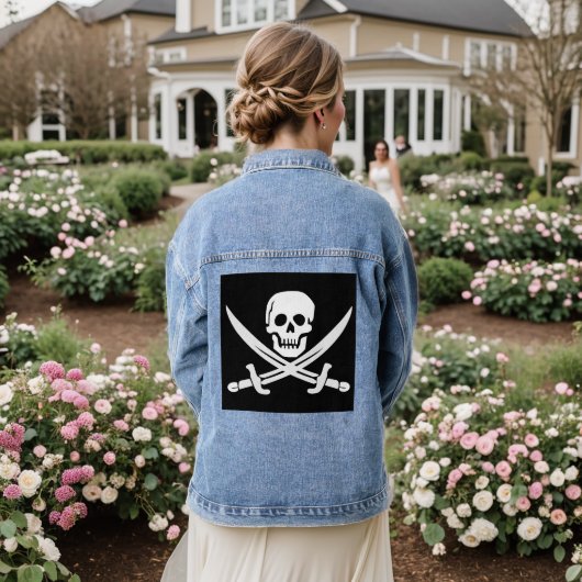 PIRATE DRAPEAU CROSSBONNES DENIM JACKET (Mariage Retour)