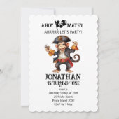 Pirate eerste verjaardag uitnodiging (Voorkant)