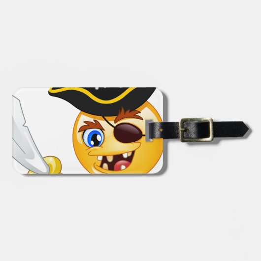 pirate emoji bagagelabel (Voorkant horizontaal)