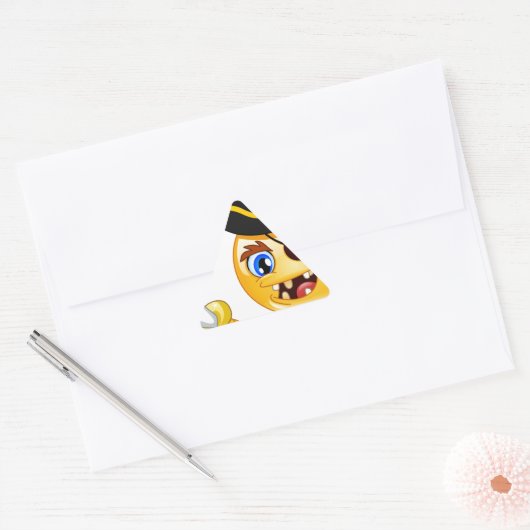 pirate emoji driehoek sticker (Envelop)