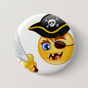 pirate emoji ronde button 5,7 cm