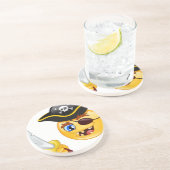 pirate emoji zandsteen onderzetter (Zijkant)