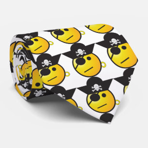 Pirate emoticon. Geel en zwart Stropdas