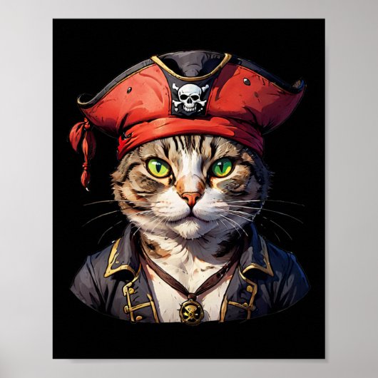 Pirate en Cat De Feline Buccaneer Poster (Voorkant)