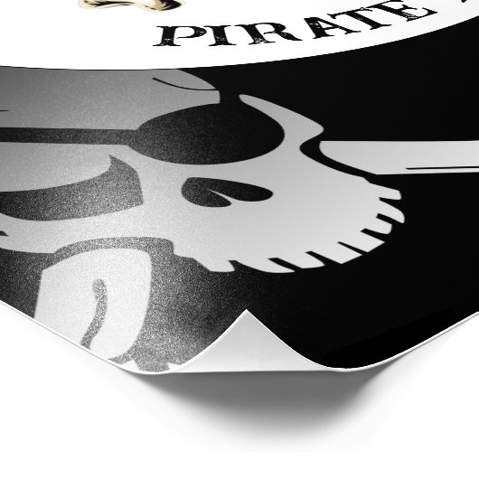 PIRATE EN CROSS BOTTEN FOTO AFDRUK (Hoek)