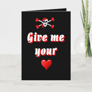 Pirate en harten feestdagen kaart