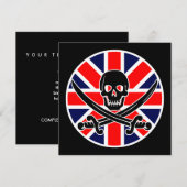 pirate engelse vlag kaart (Voorkant / Achterkant)