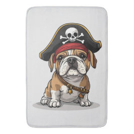Pirate English Bulldog Skull Crossbones Badmat