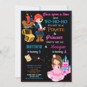 Pirate et Princesse invitation à l'anniversaire De (Devant)