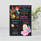 Pirate et Princesse invitation à l'anniversaire De (Debout devant)