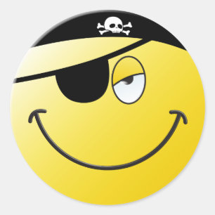 Pirate Face Ronde Sticker