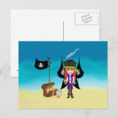 Pirate Faery avec carte postale au trésor (Devant / Derrière)
