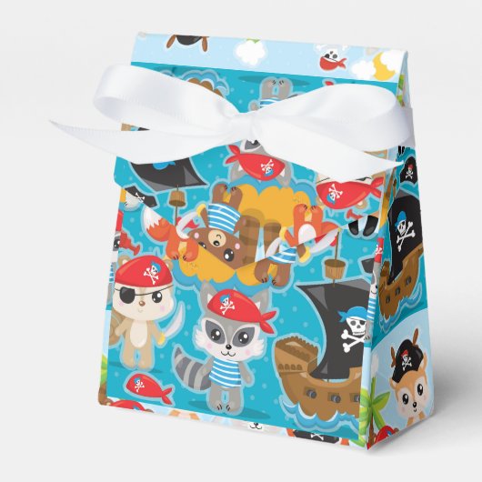 Pirate Favor Box Animal Crew Bedankdoosjes (Voorkant Zijde)