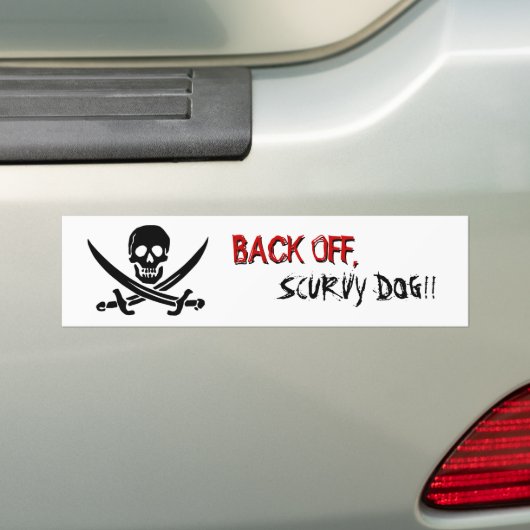 Pirate Flag "Back Off" Bumpersticker (Op auto)