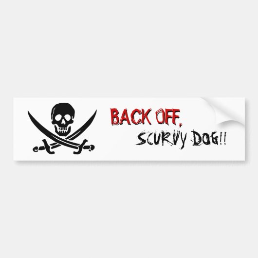 Pirate Flag "Back Off" Bumpersticker (Voorkant)