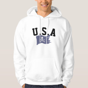 Pirate Flag Hoodie - Distressed USA Print