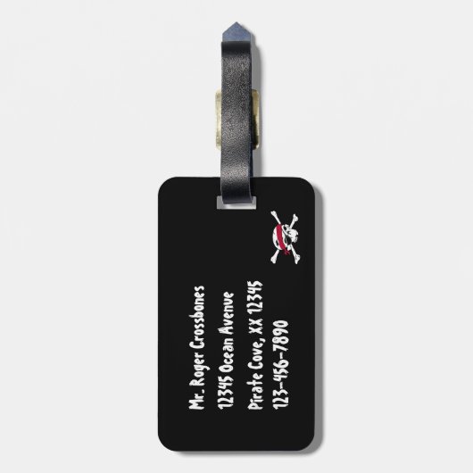 Pirate Flag Jolly Roger Bagage Label (Achterkant verticaal)