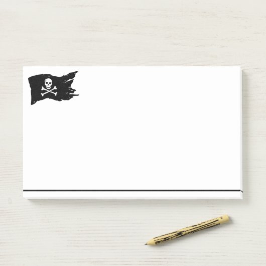 Pirate Flag Post merkt op Post-it® Notes (Op bureau)