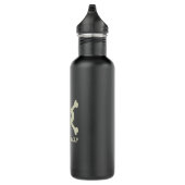 Pirate Flag Skull & Crossbones Zwart Water Fles (Rechts)