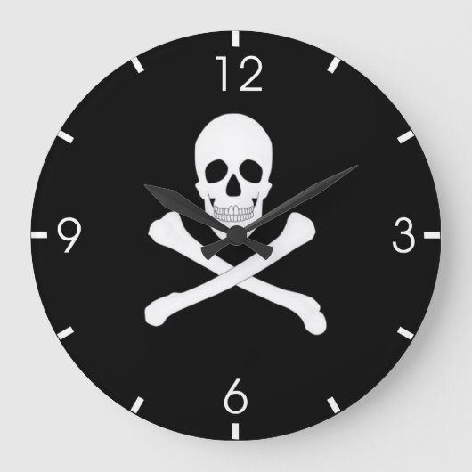 Pirate Flag (Skull en Crossbones) (Jolly Roger) Grote Klok (Voorkant)