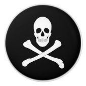 Pirate Flag (Skull en Crossbones) (Jolly Roger) Keramische Knop (Voorkant)