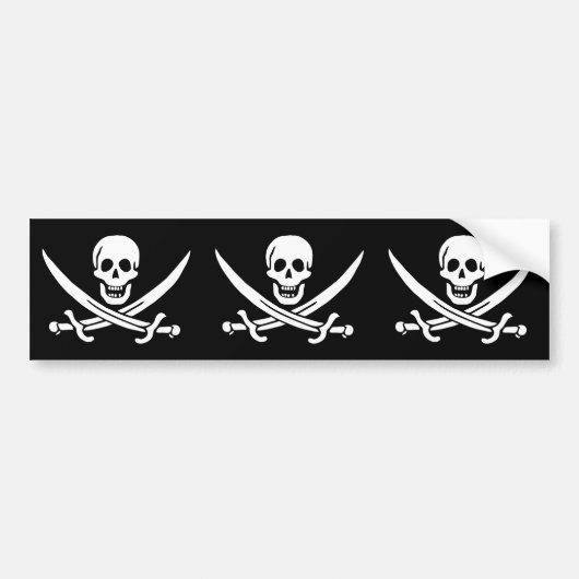 Pirate Flag Skull gekruist zwaarden Bumpersticker (Voorkant)