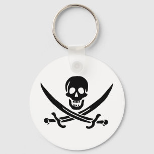 Pirate Flag Skull gekruist zwaarden Sleutelhanger
