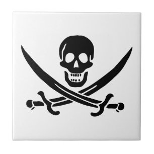 Pirate Flag Skull gekruist zwaarden Tegeltje