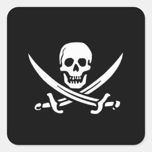 Pirate Flag Vierkante Sticker (Voorkant)