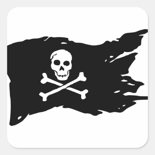Pirate Flag Vierkante Sticker (Voorkant)