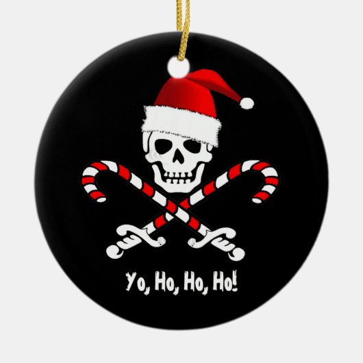 Pirate Flag Yo Ho Kerstkerstversiering Keramisch Ornament (Voorkant)