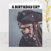 PIRATE FUNNY BIRTHDAY & RUM CARDS KAART (Gele Bloem)