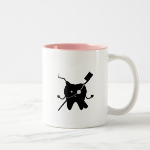 Pirate Funny Dentis Dental Giften voor mannen Tweekleurige Koffiemok