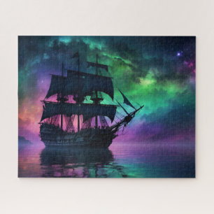 Pirate Galleon onder de spookachtige sterren Legpuzzel