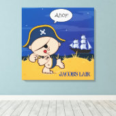Pirate gepersonaliseerde jongens kamer Canvas kuns (Insitu (Houten vloer))