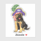 Pirate German Shepherd Vinyl Sticker (Vel)