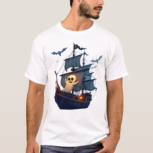 Pirate Ghost Ship � T-shirt Halloween Épouvantable (Devant)