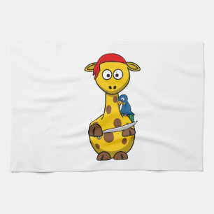 Pirate Giraffe Cartoon Theedoek