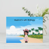 Pirate girl Anniversaire Invitations (Debout devant)