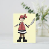 Pirate Girl Briefkaart (Staand voorkant)