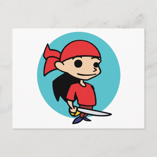 Pirate Girl Briefkaart (Voorkant)