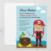Pirate Girl Invitation Kaart (Voorkant / Achterkant)