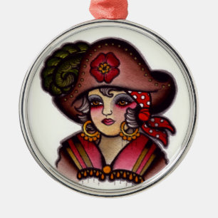 Pirate girl metalen ornament