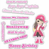 Pirate Girl slogan Sticker (Voorkant)