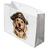 Pirate Golden Retriever Hond Schedel Groot Cadeauzakje (Achterkant Gekanteld)