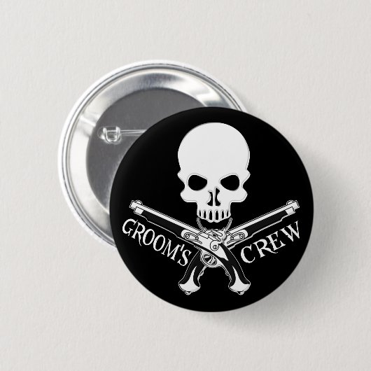 Pirate Groom's Crew Dark Button (Voorkant /achterkant)